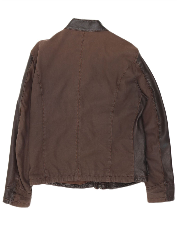 Jey Coleman Mens Leather Leather Jacket IT 50 Large Brown Leather