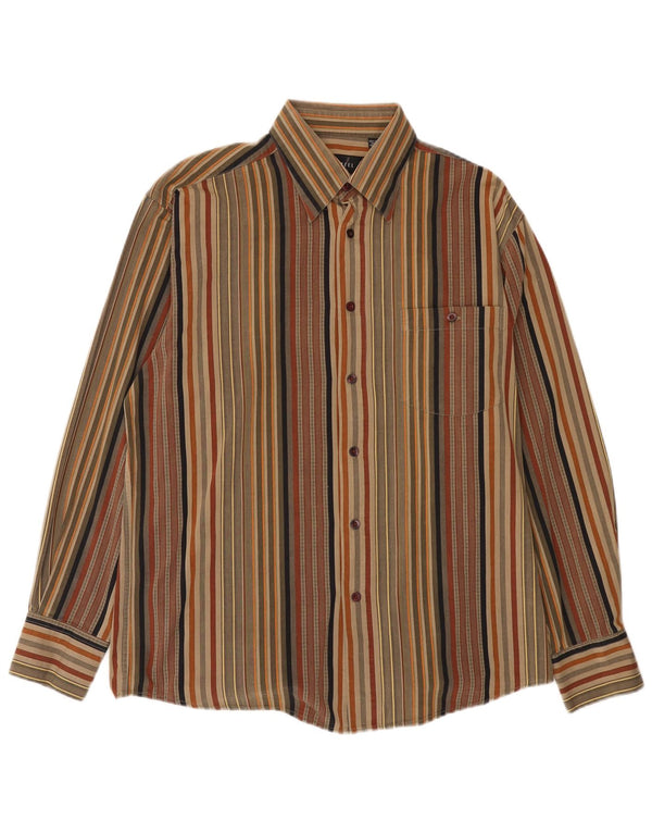 Camicia da uomo vestibilità regolare Cotton Reel a righe verde medio