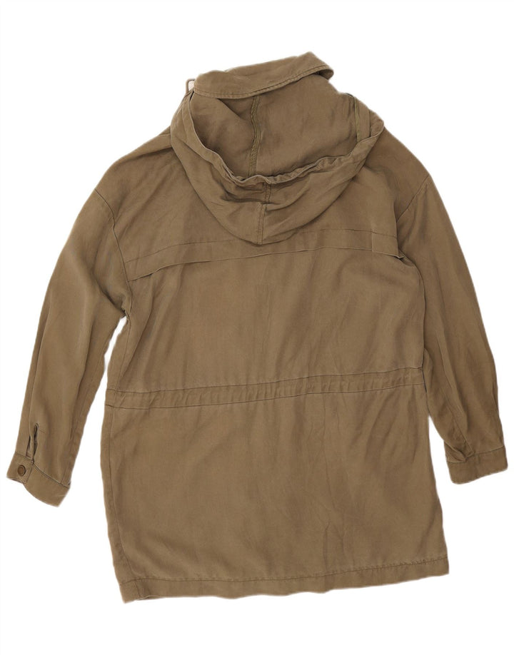 Zara Mujer Parka Extragrande Con Capucha UK 40 Medium Khaki