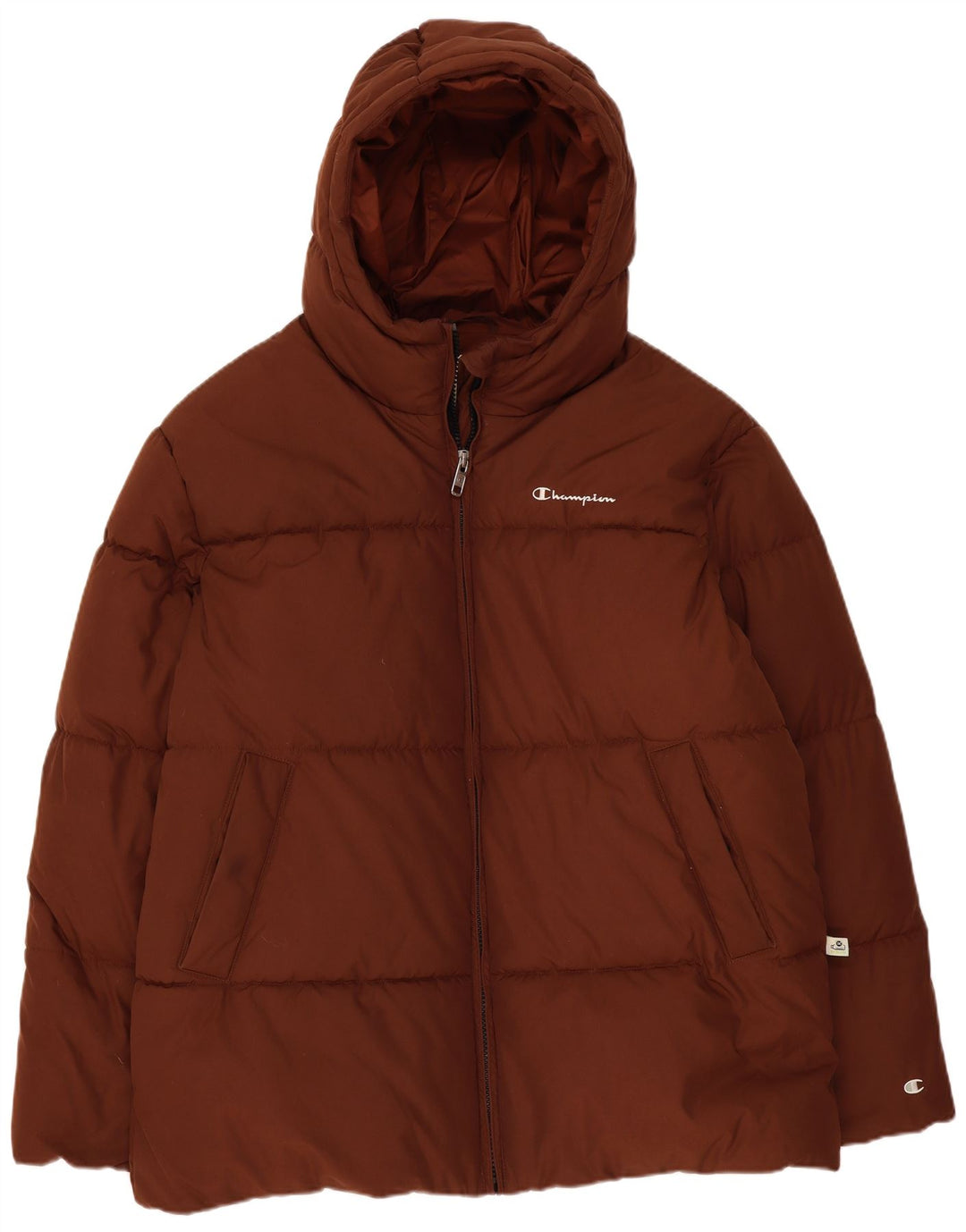 Champion Chaqueta acolchada con capucha para hombre UK 42 XL Poliéster marrón
