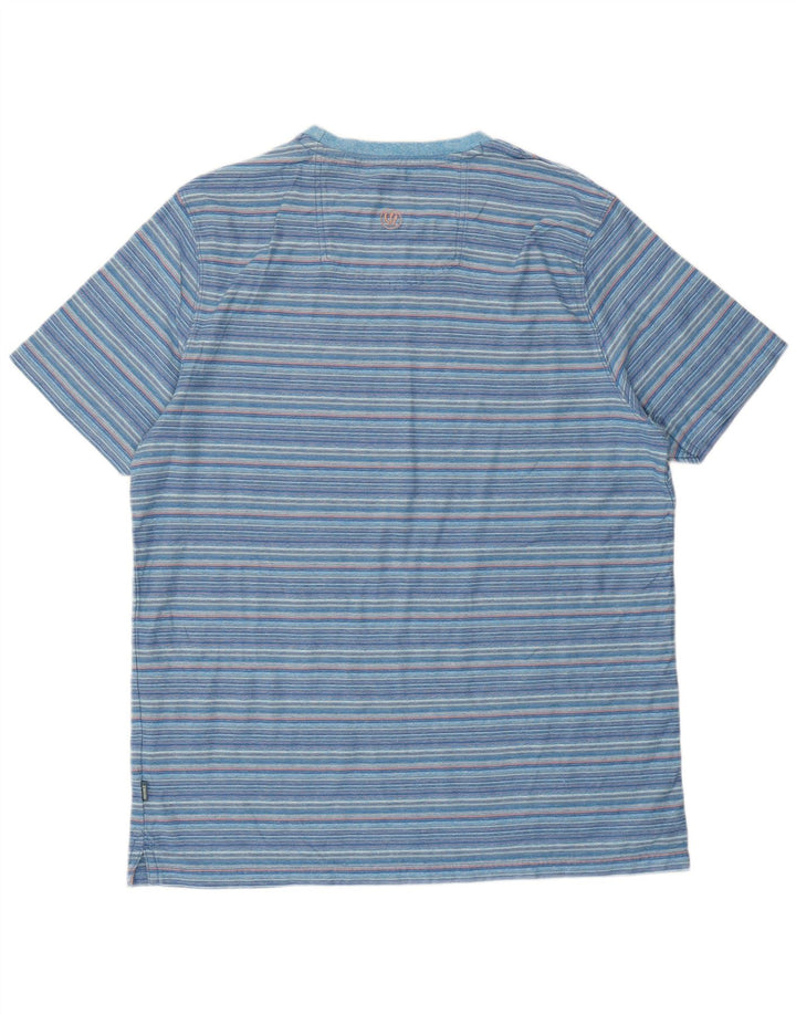 Fat Face Mens T-Shirt Top XL Blue Striped Cotton