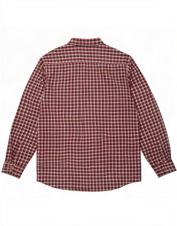 Camisa masculina Wrangler XL de algodão xadrez vermelho