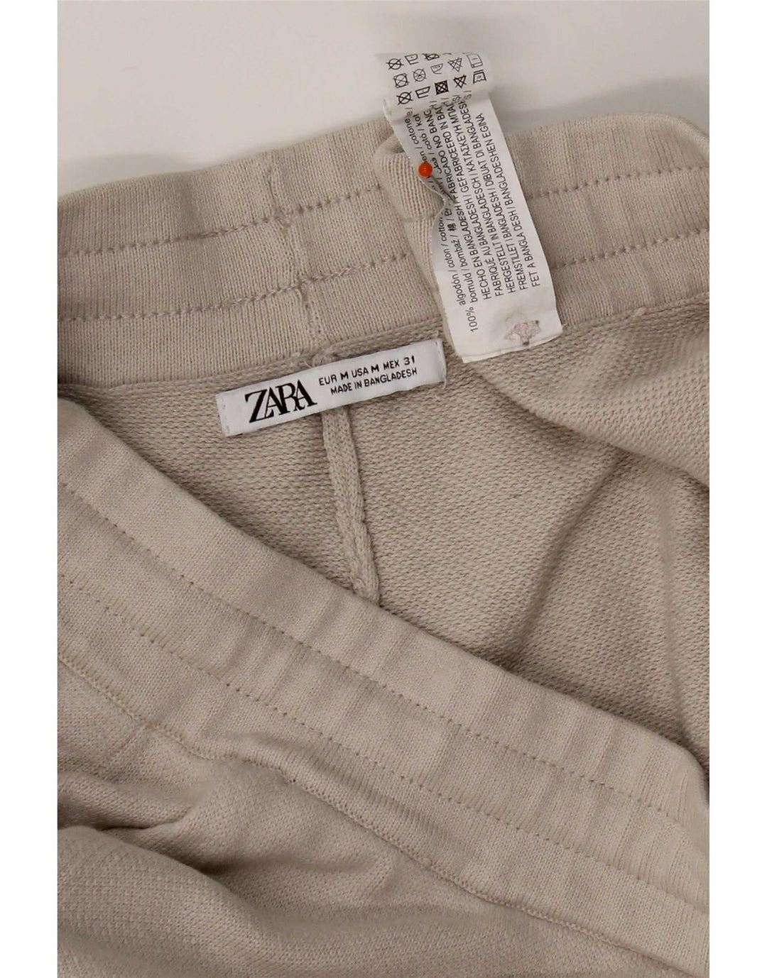Pantaloncini sportivi da uomo Zara in cotone beige medio