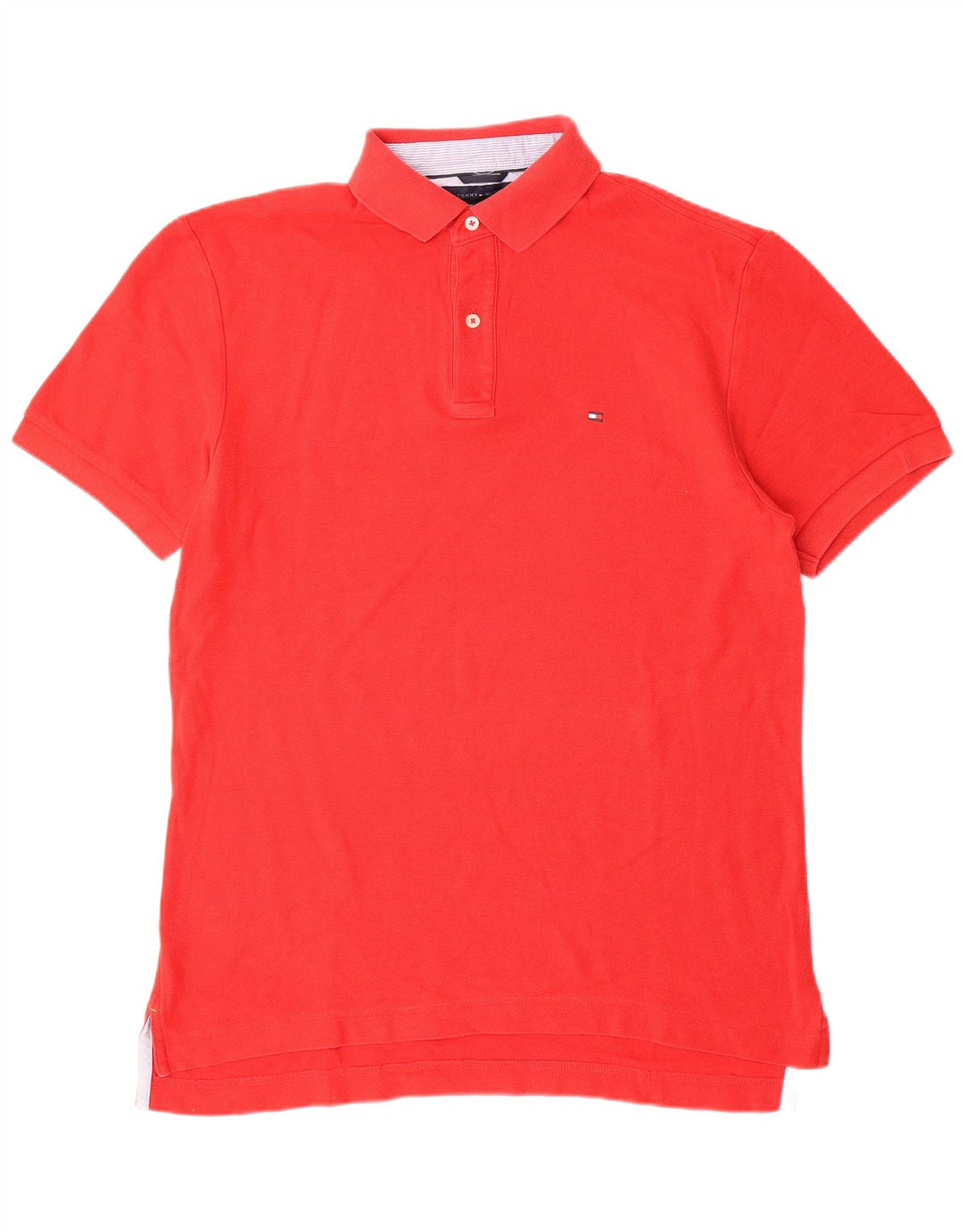 TOMMY HILFIGER Mens Polo Shirt Medium Red Cotton