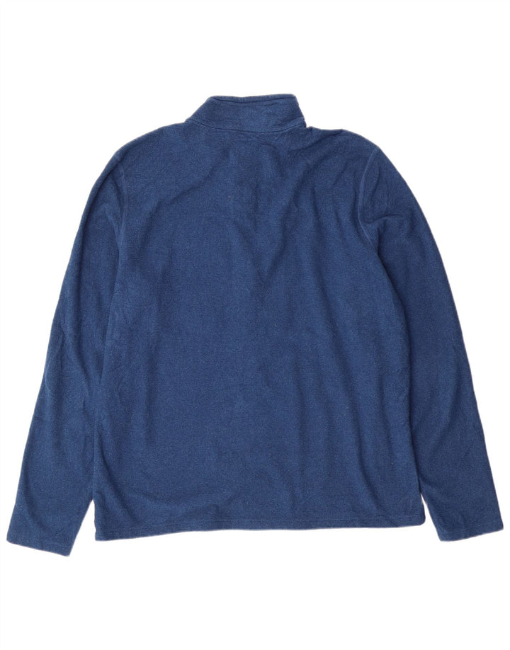 L.L.Bean Mens Zip Neck Fleece Jumper Large Blue Polyester