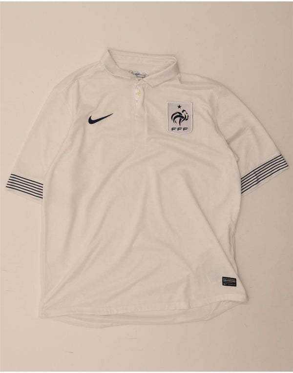 Nike Mens France National Rugby Graphic Polo Shirt XL fehér csíkos