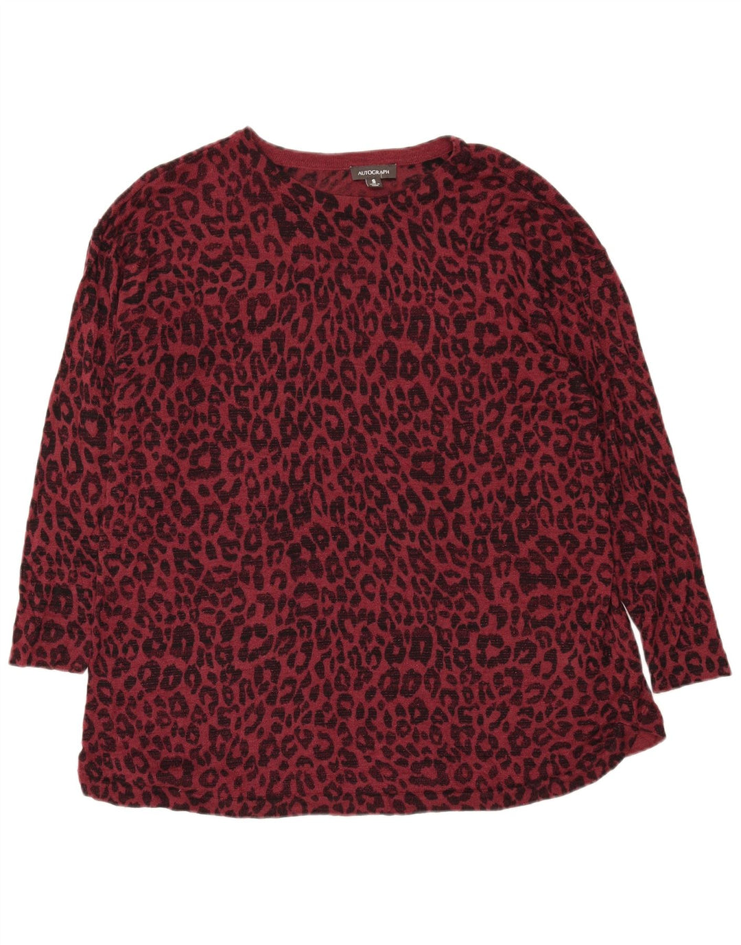 MARKS & SPENCER Womens Crew Neck Jumper Sweater UK 10 Small Maroon