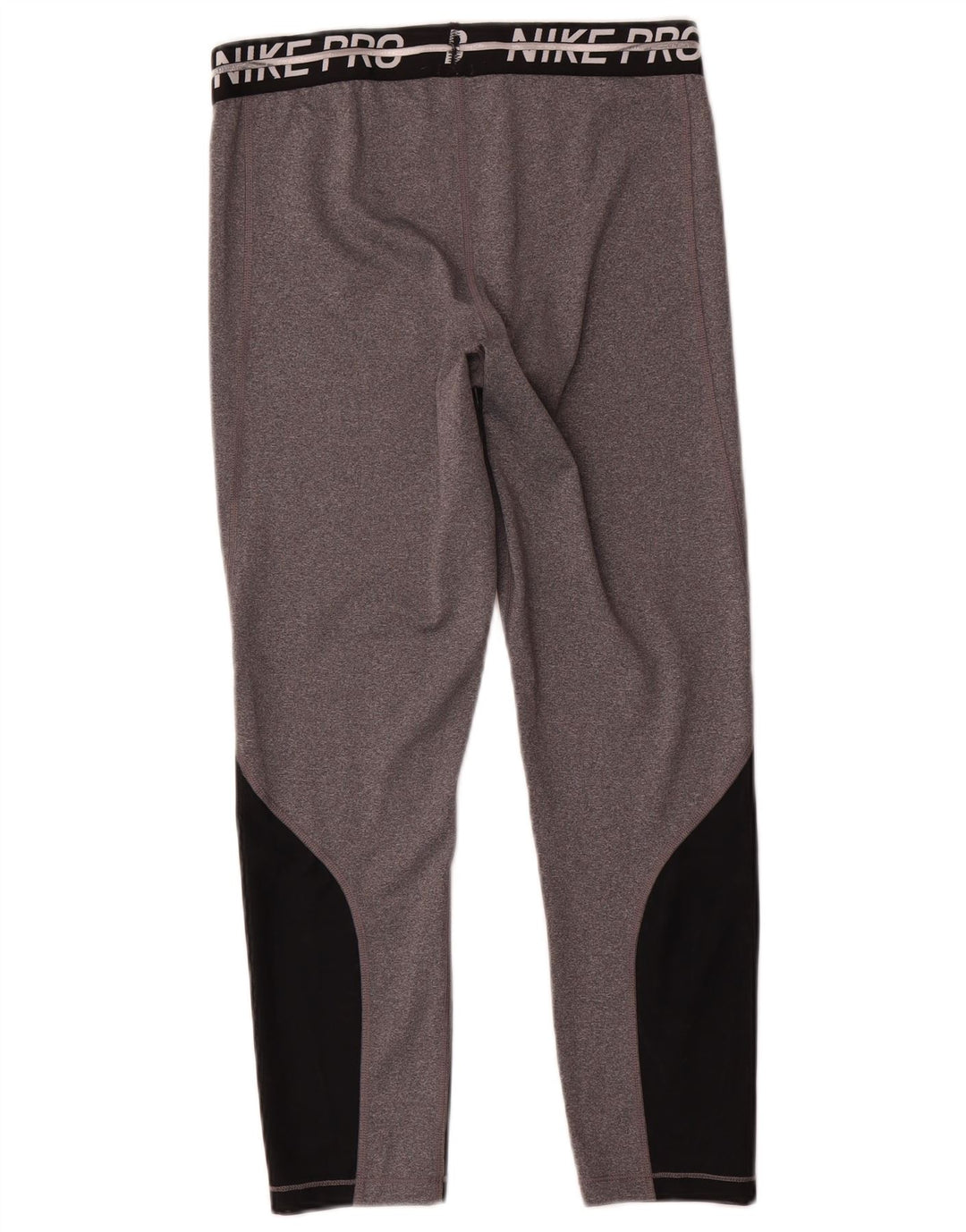 Nike Womens Dri Fit Graphic Leggings UK 14 Medium Grey Colourblock