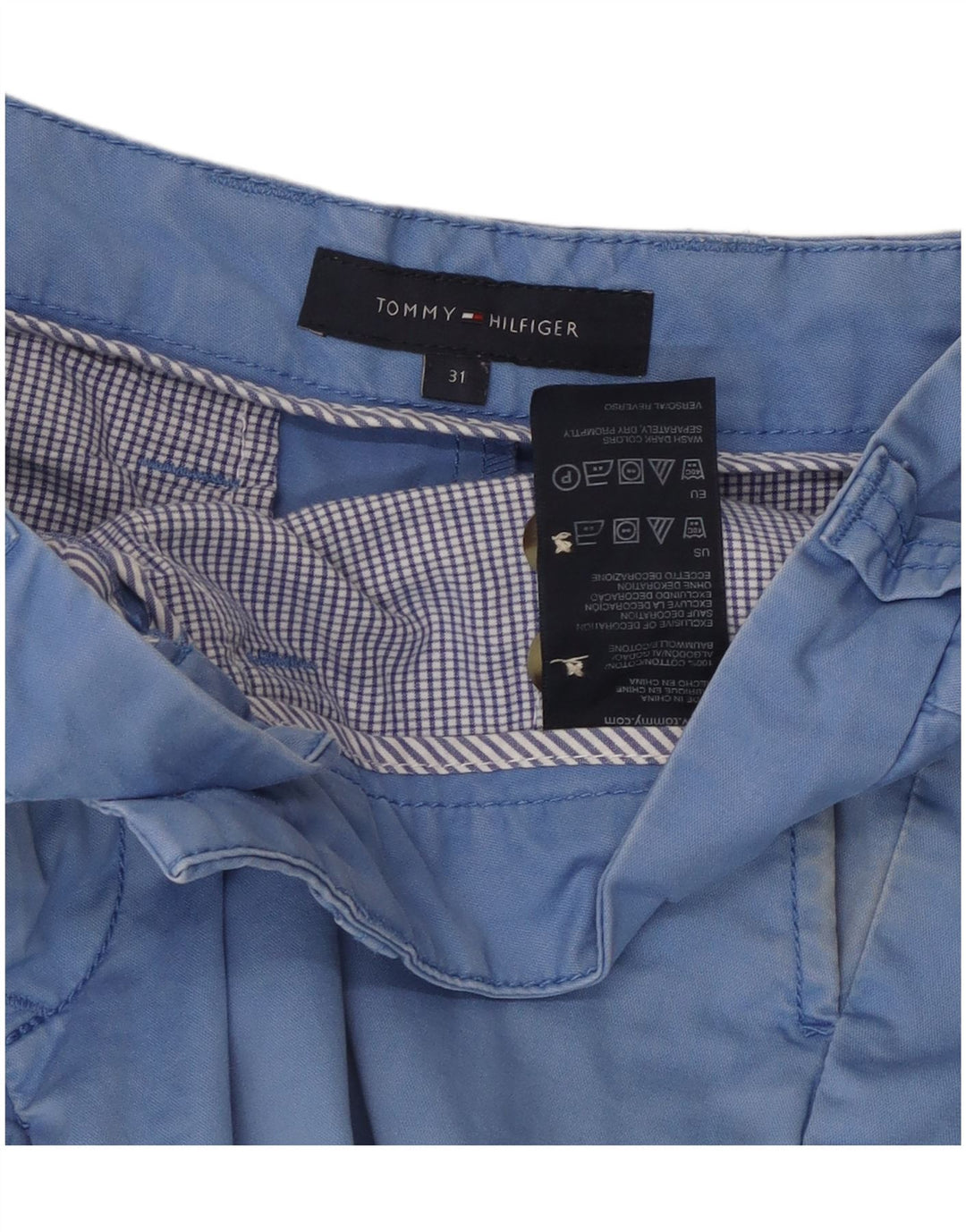 Tommy Hilfiger Mens Chino Shorts W31 Medium Blue Cotton