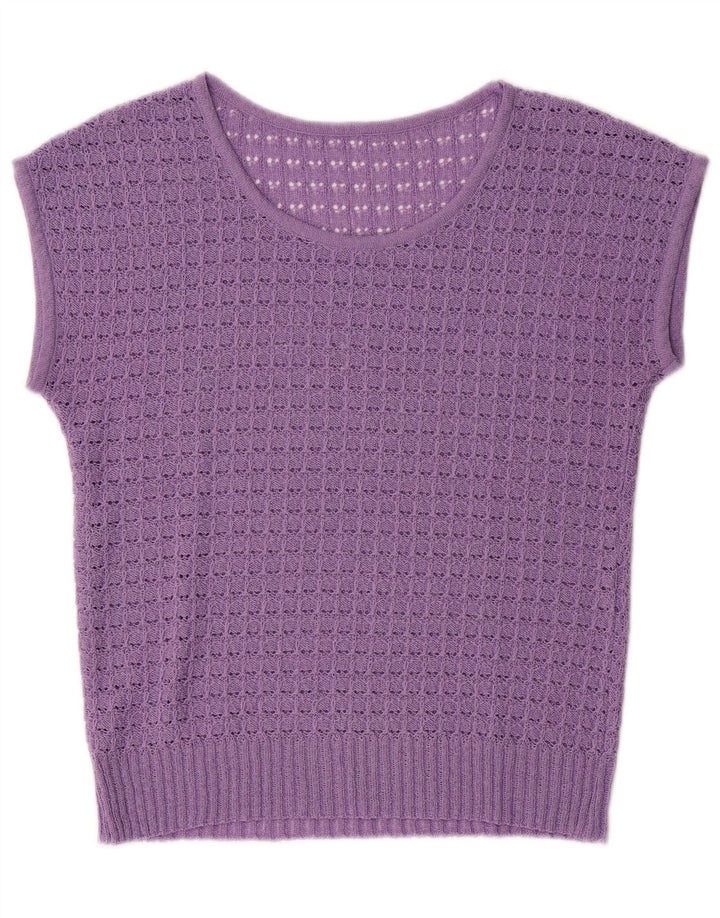VINTAGE Womens Vest Tank Top UK 14 Medium Purple