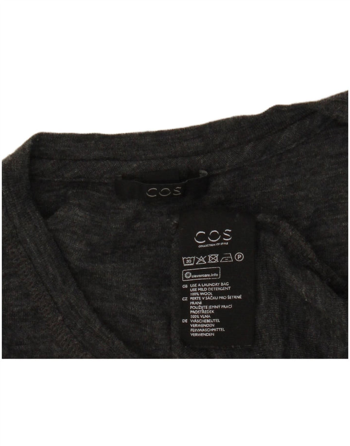 Cos Womens Crew Neck Jumper Sweater UK 14 Large Grey Wool