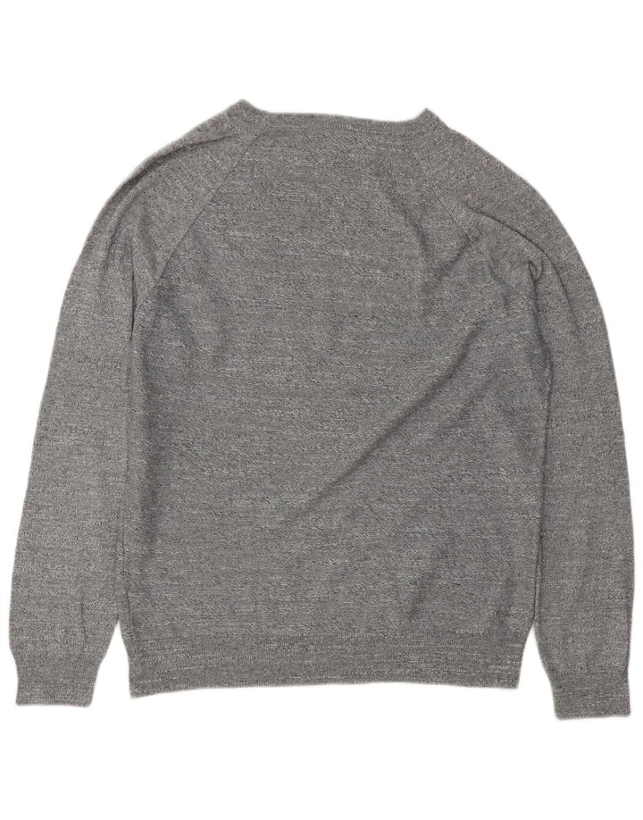 J. Crew Herre trøjetrøje med rund hals, mellemgrå flækket bomuld