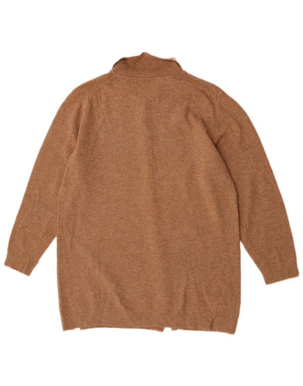 Pulover cardigan supradimensionat pentru femei Benetton UK 6 XS Lână virgină maro