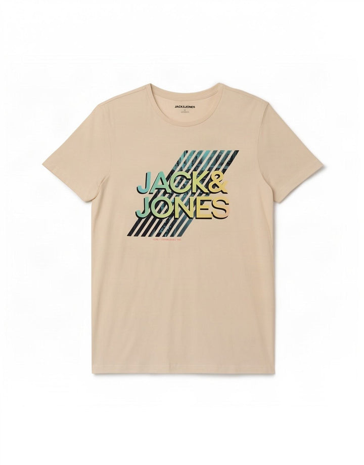 T-shirt grafica da uomo Jack & Jones Top in cotone bianco medio