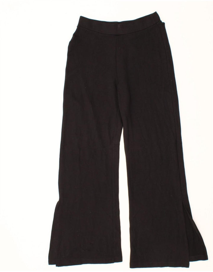 BENETTON Womens Wide Leg Tracksuit Trousers UK 8 Small  Black Polyester Vintage Benetton and Second-Hand Benetton from Messina Hembry 
