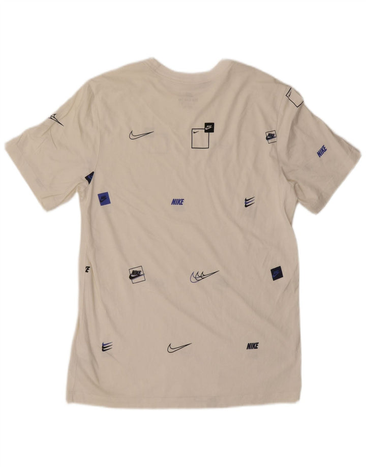 Nike Herre grafisk T-shirt Top Medium Hvid Bomuld