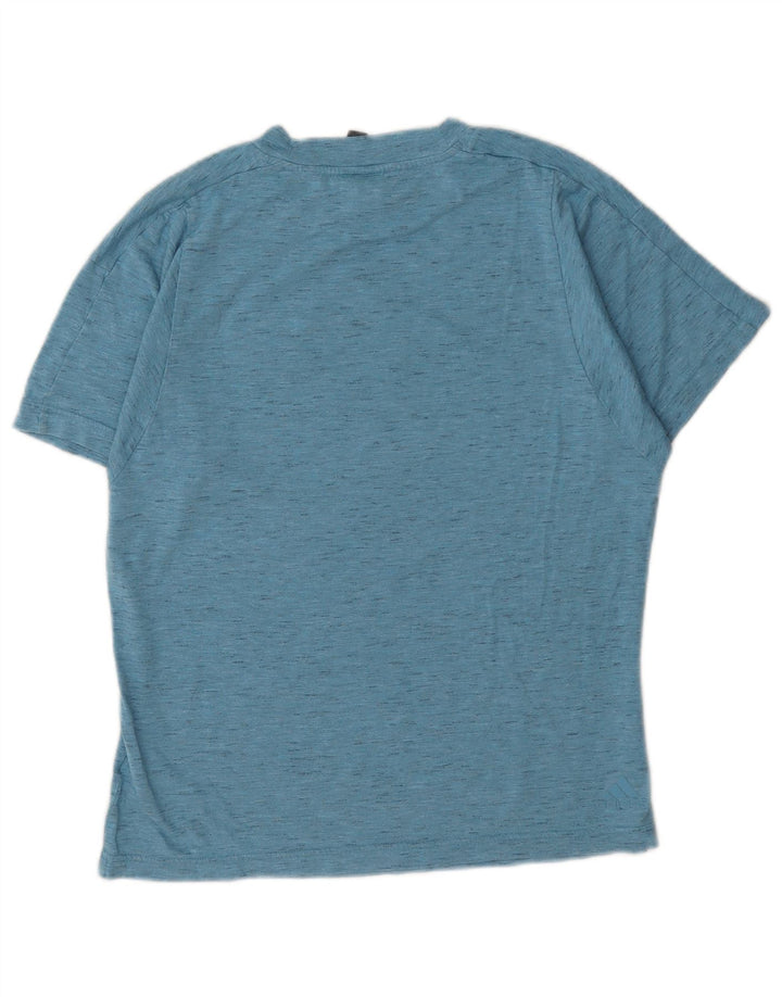 Adidas Womens Graphic T-Shirt Top UK 12/14 Medium Blue Flecked Polyester