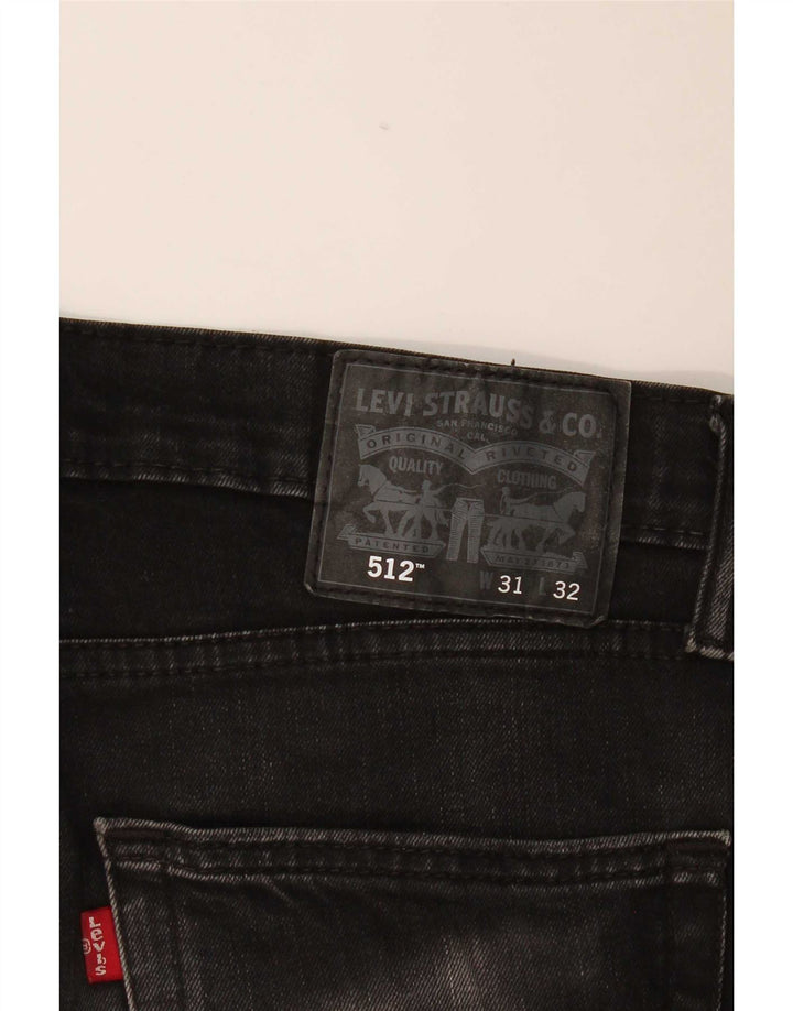 Levi's Mens Slim Tapered Jeans W31 L32 Black Cotton