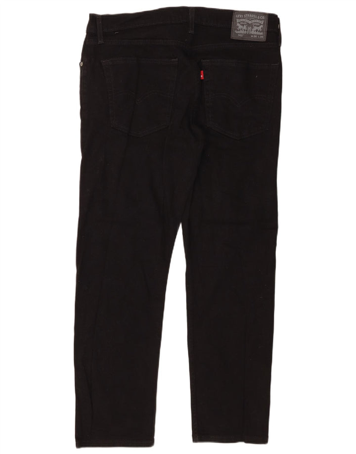 Levi's Herre 502 tilspidsede jeans W36 L30 sort bomuld
