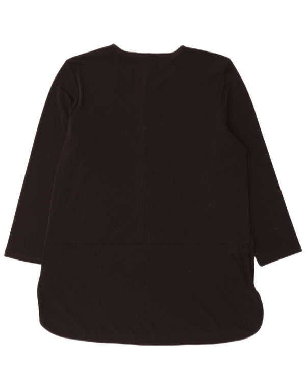Ralph Lauren Womens 3/4 Sleeve Tunic Top UK 16 Large Black Polyester