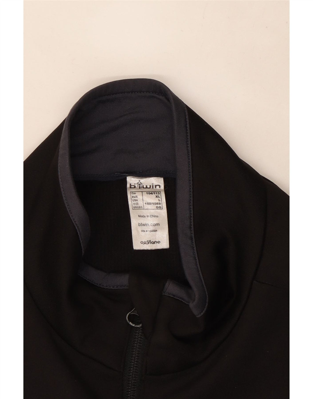 Vintage Mens Tracksuit Top Jacket Large Black Polyester