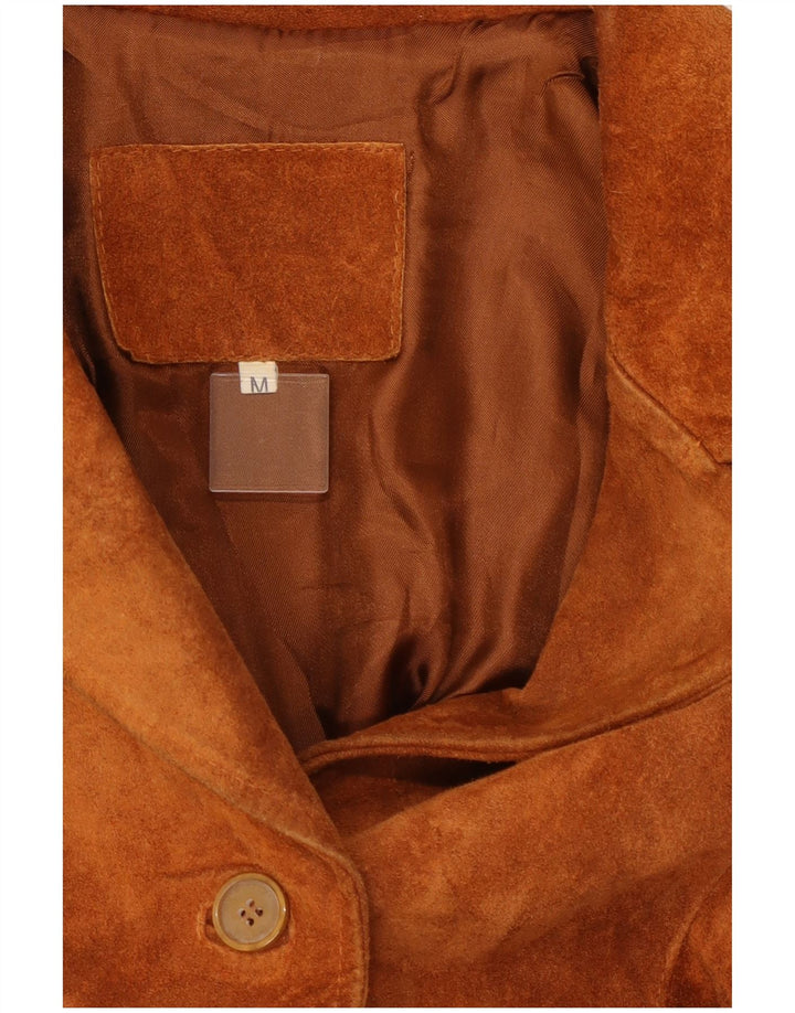 Vintage Womens Suede Jacket UK 14 Medium Brown