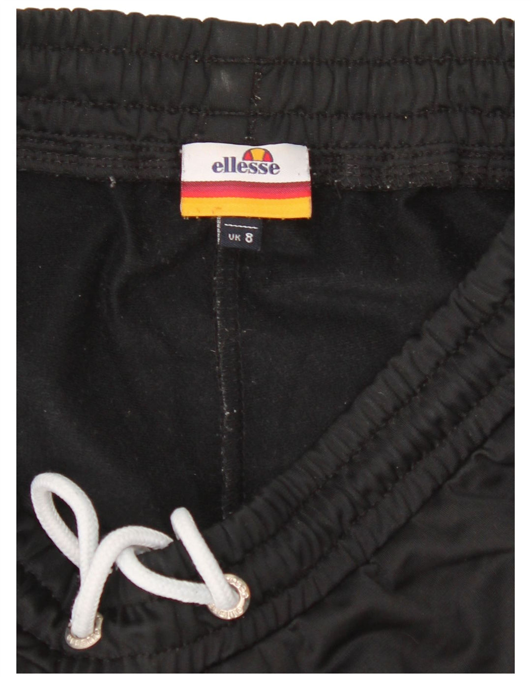 Ellesse Womens Graphic Sport Shorts UK 8 Small Schwarz Polyester