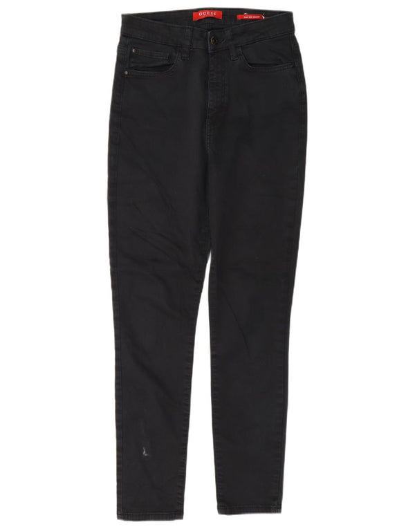 Jeans skinny da donna a vita alta Guess W27 L27 cotone nero