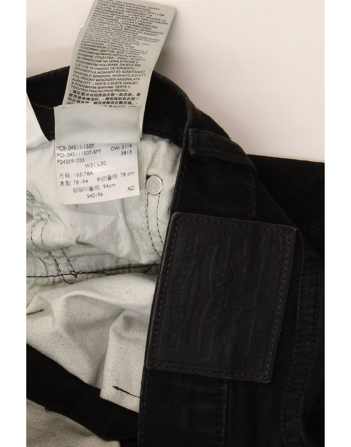 LEVI'S Herre 511 Slim Jeans W31 L30 Sort Bomuld