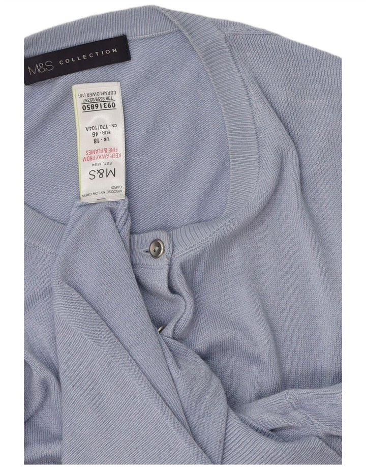 MARKS & SPENCER Womens Oversized Cardigan Sweater UK 18 XL Blue Viscose