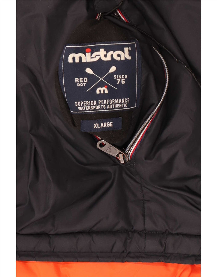 Mistral Mens Hooded Reversible Windbreaker Jacket UK 42 XL Black Polyamide