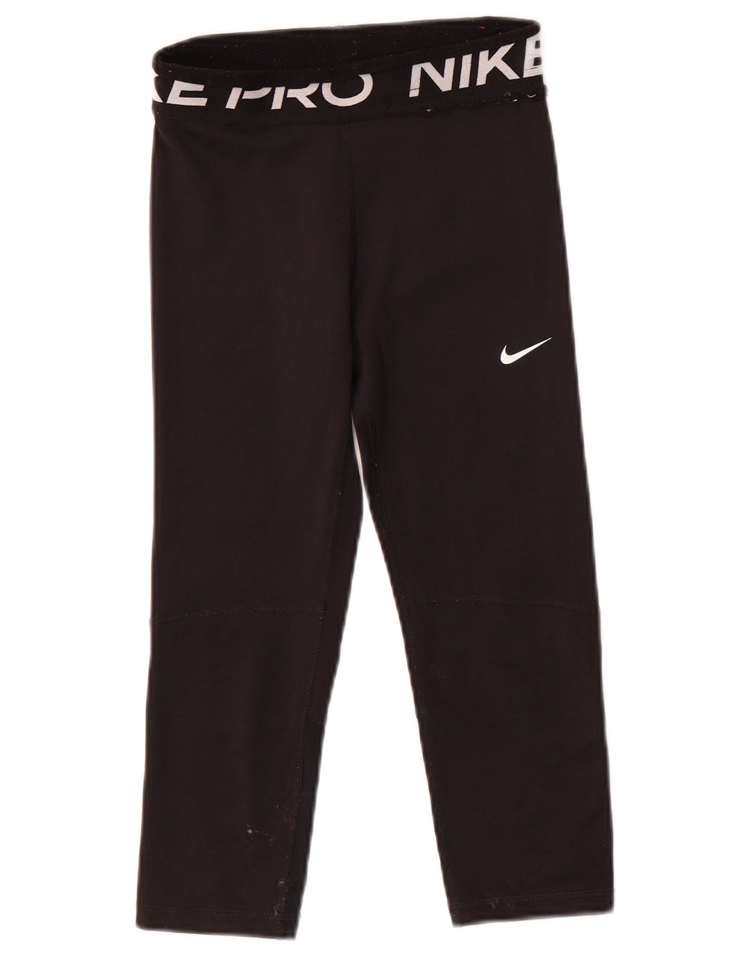 Nike Girls Dri Fit Graphic Leggings 10-11 Years Medium Black Polyester