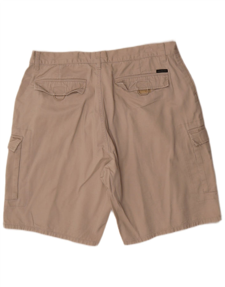 Calvin Klein Herre Cargo Shorts W38 XL Beige Bomuld