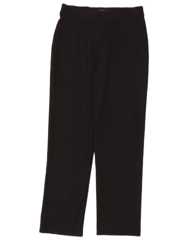 Marks & Spencer Womens Straight Casual Trousers UK 12 Medium W30 L30 Black