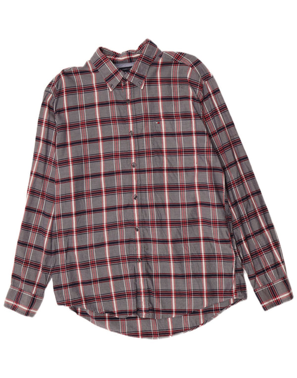Camisa masculina Tommy Hilfiger XL azul marinho xadrez algodão