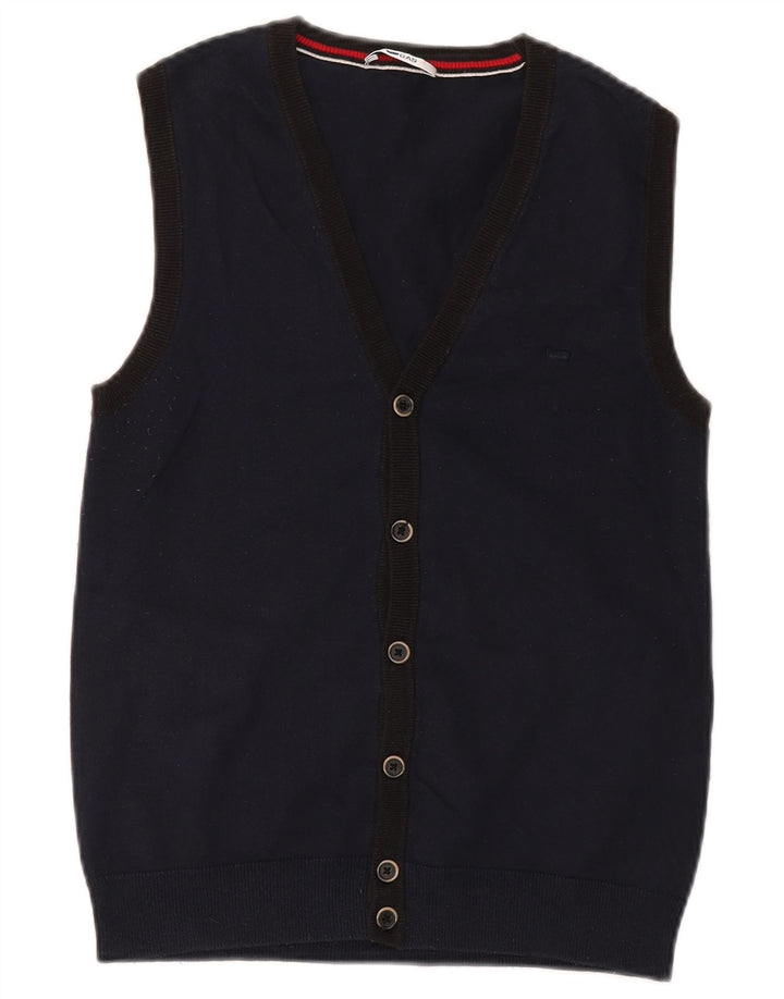 Gas Cardigan sans manches pour homme en coton bleu marine moyen