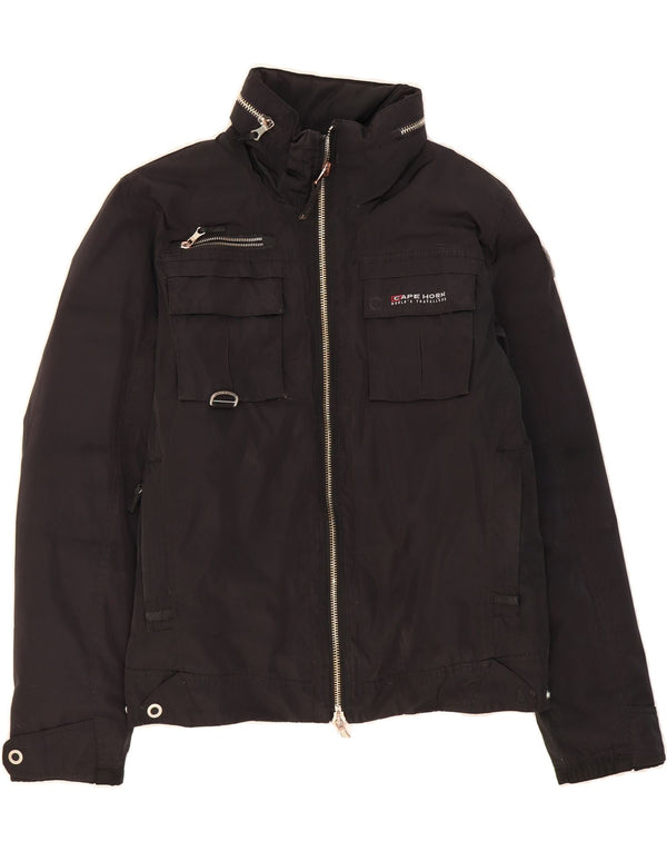 CAPE HORN Mens Windbreaker Jacket IT 50 Large Black Polyester
