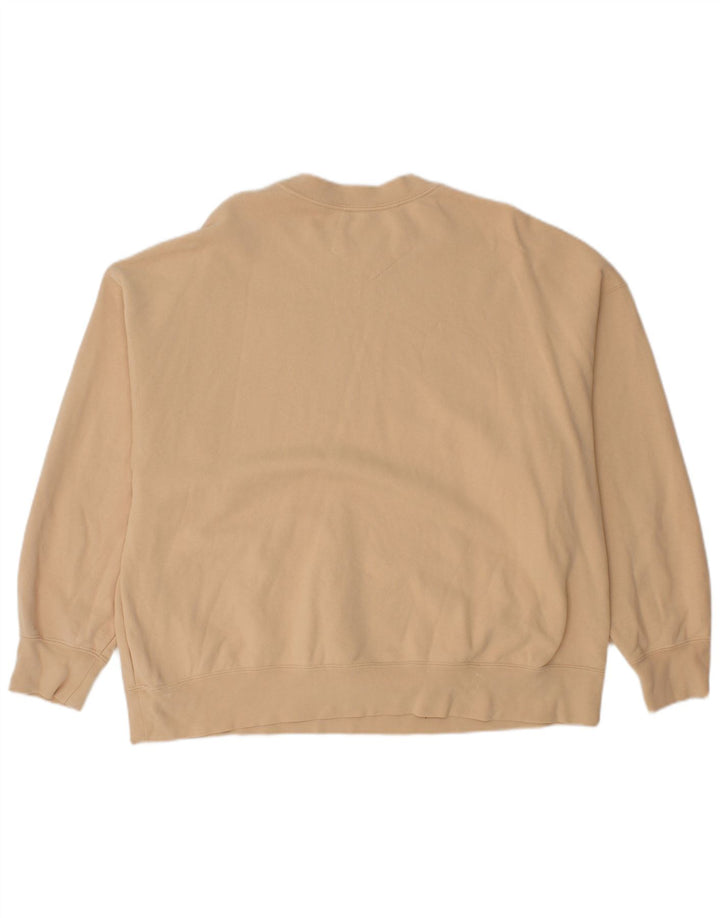 JORDAN Mens Oversized Sweatshirt Jumper Large Beige Cotton