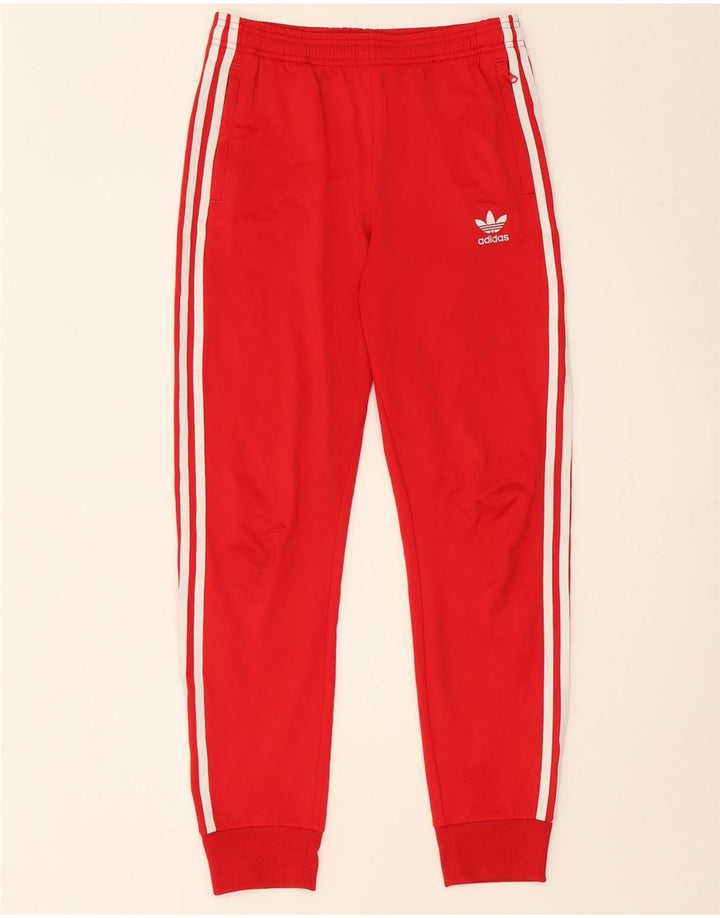 ADIDAS Boys Tracksuit Trousers Joggers 13-14 Years  Red Polyester