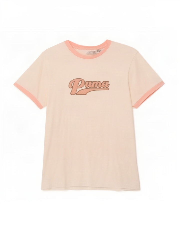 Puma Grafisk T-Shirt Top UK 14 Medium White