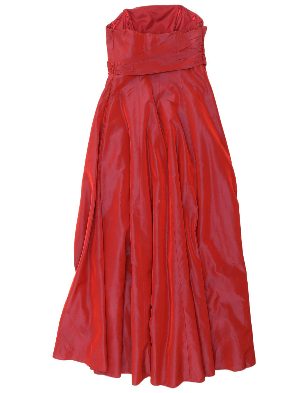 Debut Womens Maxi Strapless Dress UK 12 Medium Red Viscose
