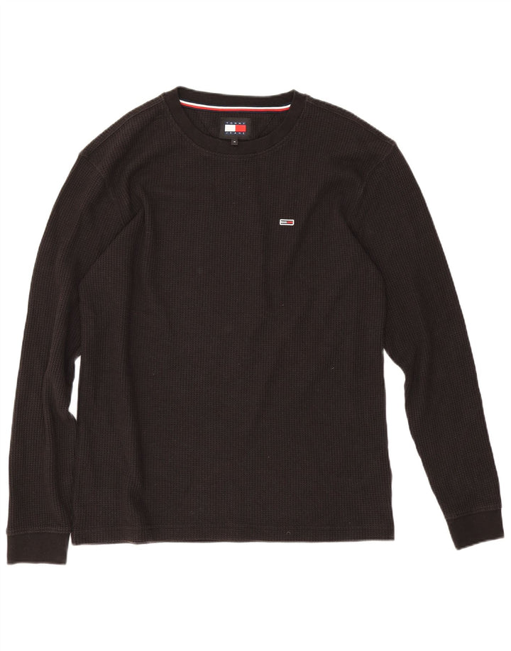 Tommy Hilfiger Mens Top Long Sleeve Medium Black Cotton