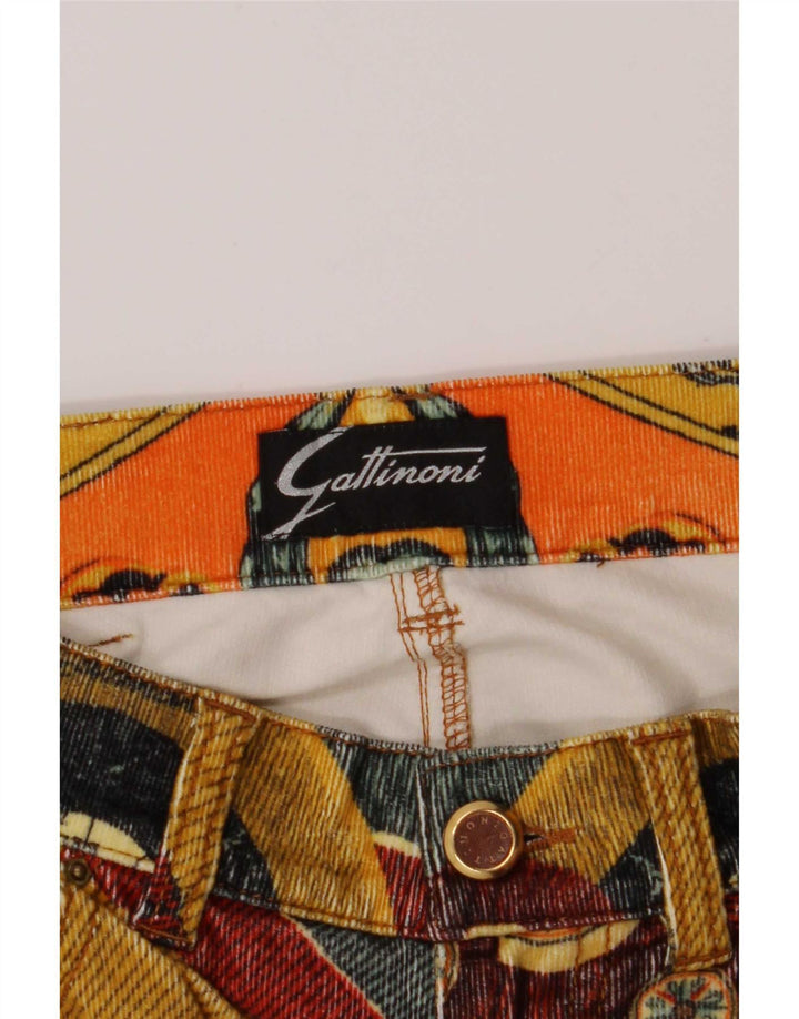 Pantaloni Gattinoni da donna in velluto a coste con motivo astratto W28 L32 multicolore