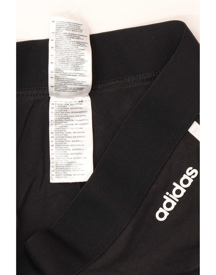 Adidas Womens Leggings UK 12/14 Medium Black Cotton