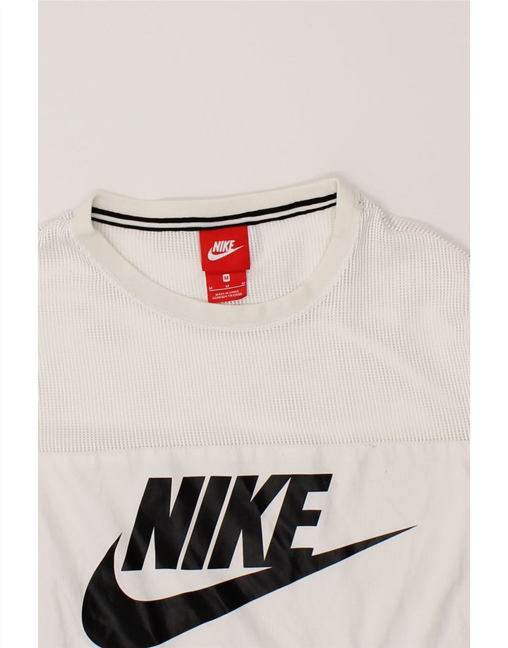 PUMA Womens Crop Graphic T-Shirt Top UK 12 Medium White Polyester Vintage Puma and Second-Hand Puma from Messina Hembry 