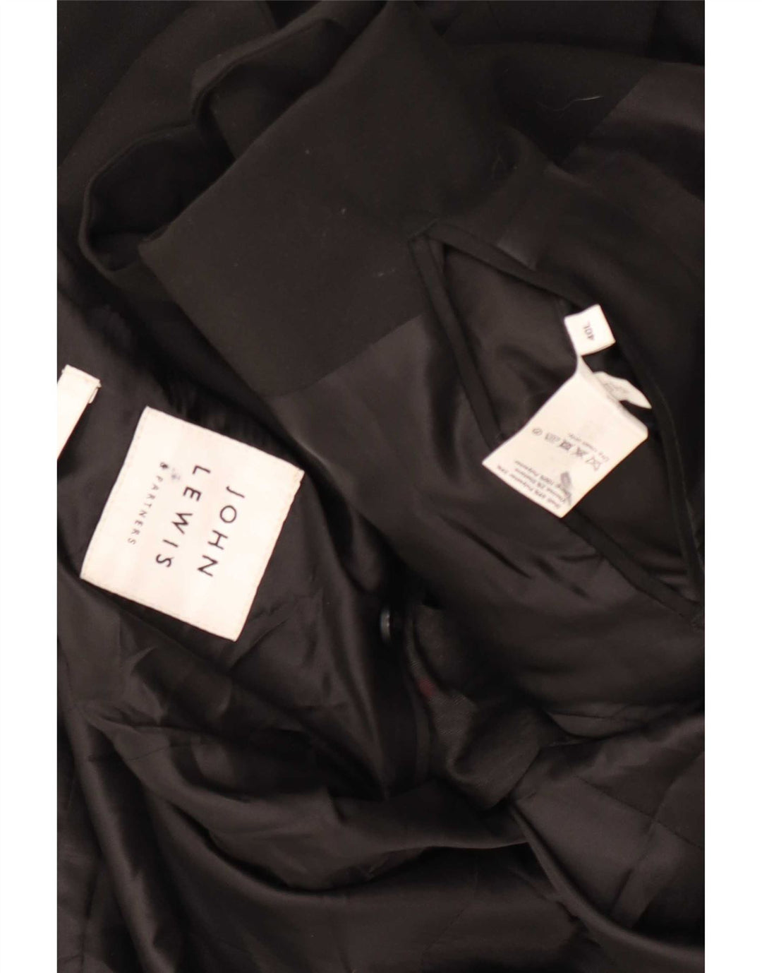 Giacca blazer da uomo a 2 bottoni John Lewis UK 40 grande poliestere nero