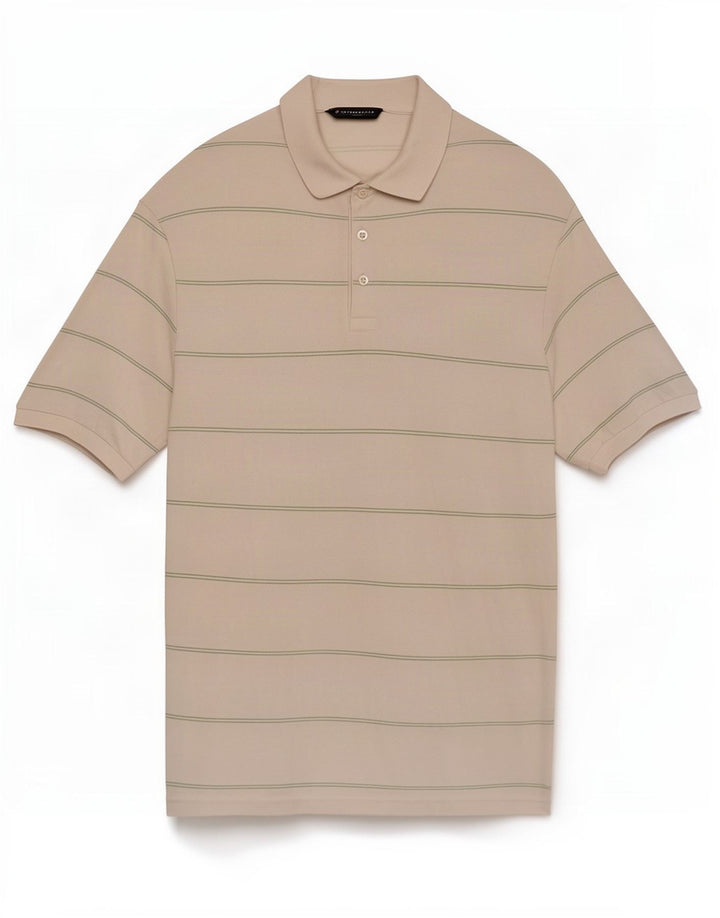Marks & Spencer Polo Homme Coton Rayé Blanc Moyen