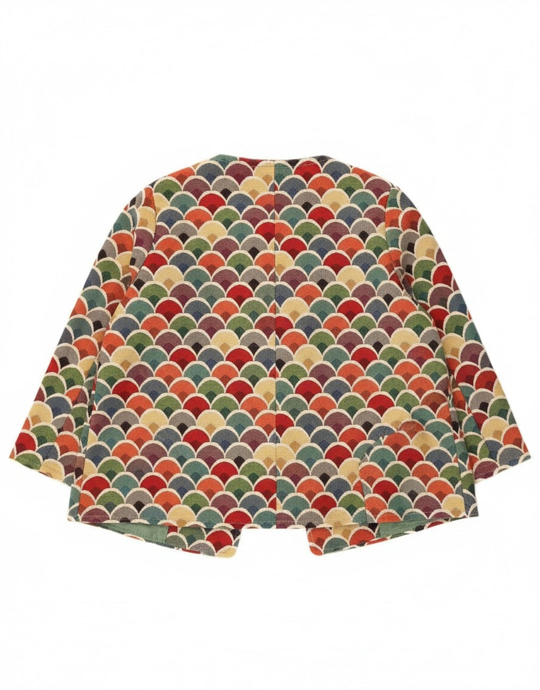 Vintage dame 3/4-ærmet blazerjakke UK 12 Medium Flerfarvet