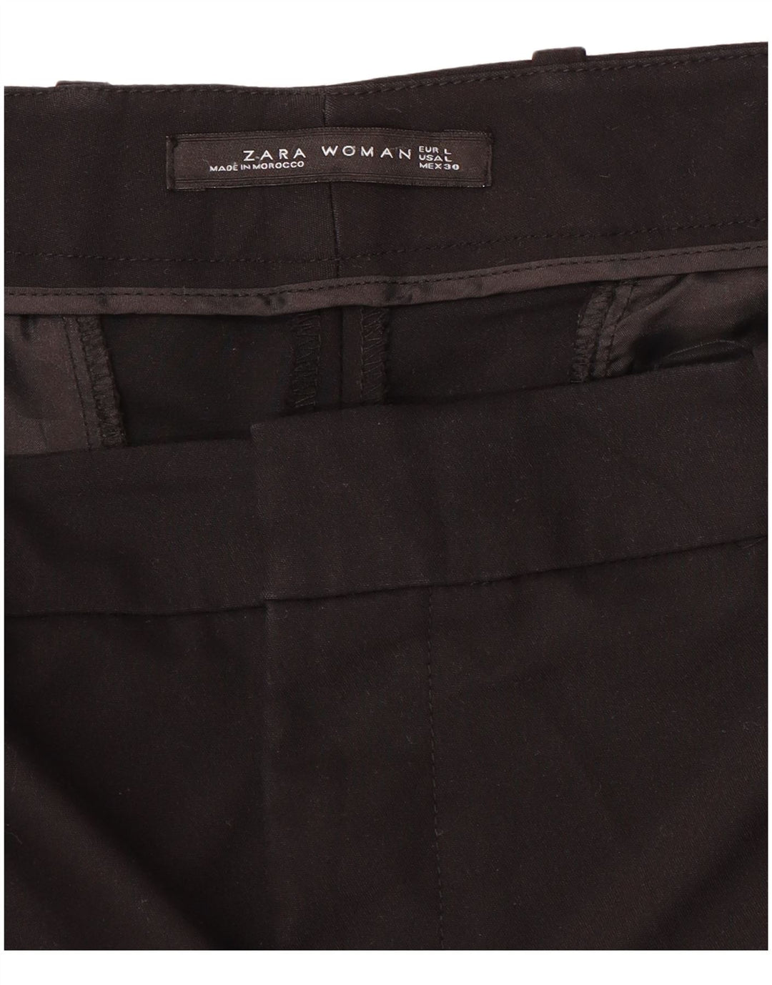 Zara Womens Slim Chino Trousers Large W34 L27 Black