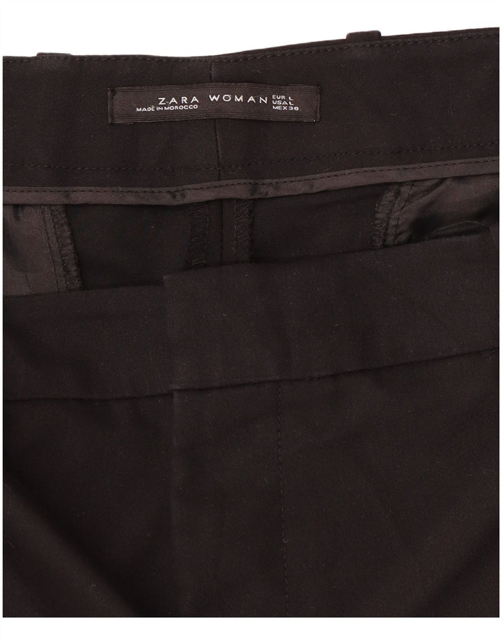 Zara Womens Slim Chino Trousers Large W34 L27 Black
